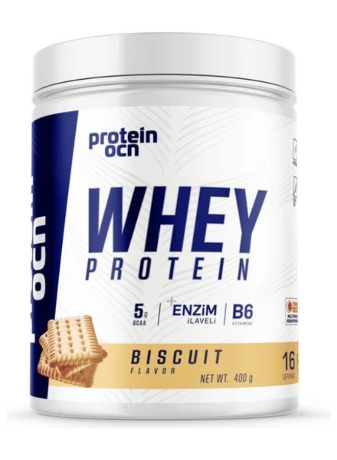 FlavaNaturals Proteinocean Premium Whey Protein Biscuit Flavor 400g - 16 Servings - Image 1